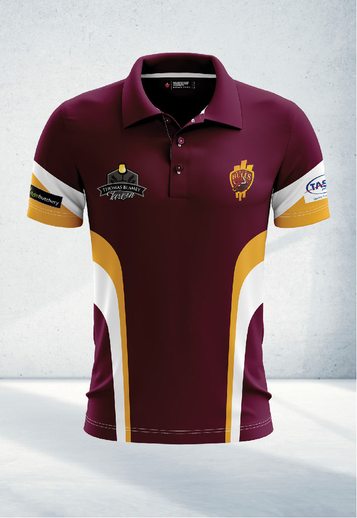 Maroon and shop yellow polo shirt