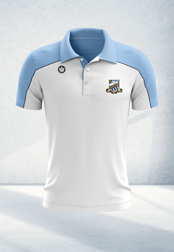 Staff White & Sky Blue Polo Shirt