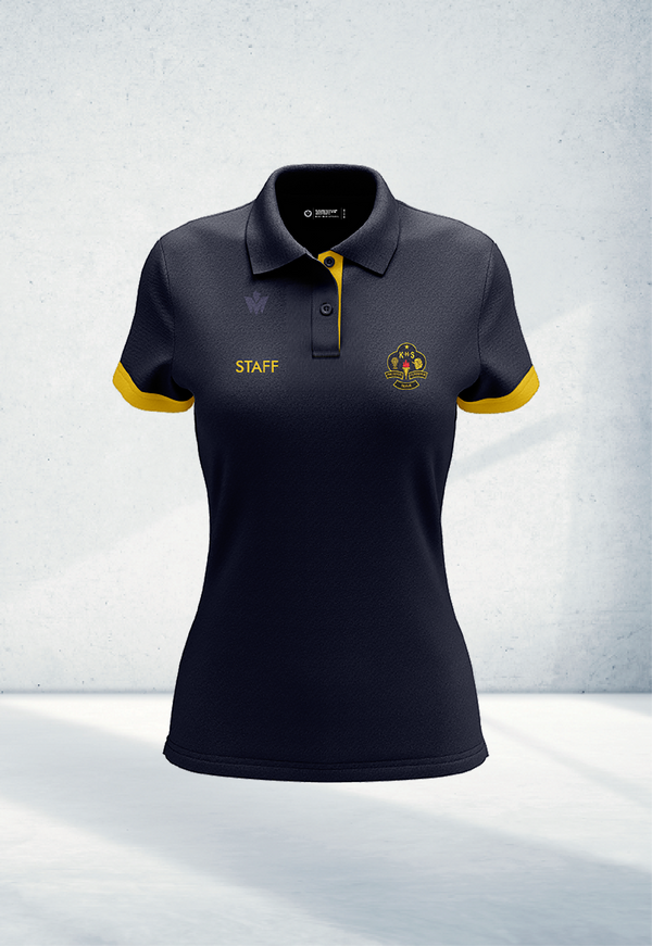 Ladies Polo Shirt - Navy / Light Gold