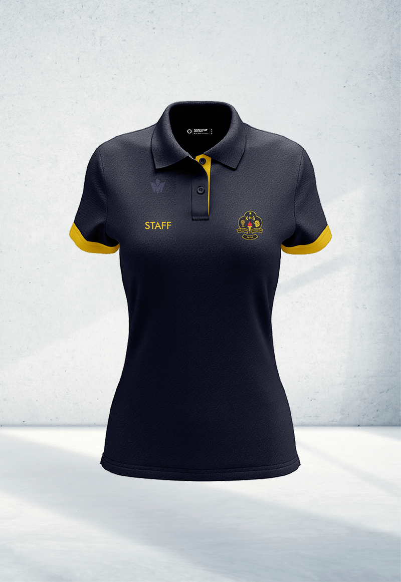 Ladies Polo Shirt - Navy / Light Gold